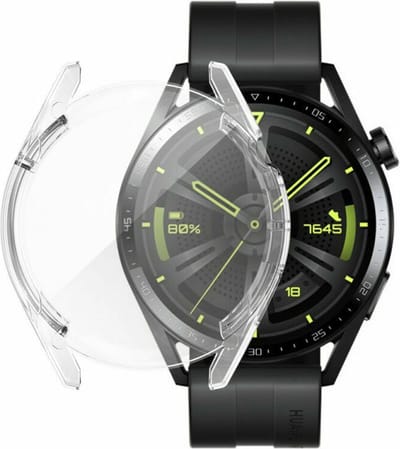 Strap-it TPU case - transparant bescherm hoesje geschikt voor Huawei Watch GT 3 46mm - doorzichtige beschermhoes voor Huawei Watch GT 3 46mm