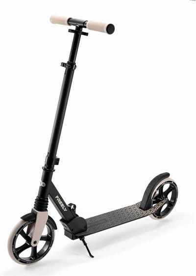 Kinderkraft Freely Scooter from 3 Years - Children's Scooter up to 100 kg - Fast Folding - PP Wheels, Beige