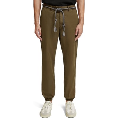 Scotch & Soda Seasonal - Relaxed Fit Garment-dyed Linen-blend Chino Jogger Maat: W29L32 | Chino's Outlet | Heren | Groen
