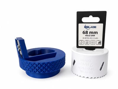 SPECIALIST+ Gipsplaat Randfrees 68 mm Set – Ontbramer, Ruimer en Afbraamgereedschap voor Inbouwdozen – Inclusief Bi-Metaal Cobalt Gatzaag 68 mm met Adapter