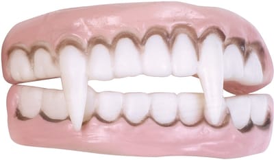 Fun World Vampier Tanden Halloween Nep Tanden Gebit Hoektanden Horror Decoratie Verkleedaccessoire voor bij Halloween Kostuum Dracula - Wit - 100% PVC - Neptanden