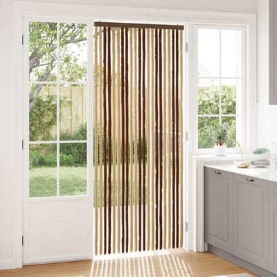 vidaXL - Insecten - Gordijn - Chenille - Bruin - en - Beige - 90 - x - 220 - cm - 100% - PP