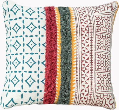 Kussens woonkamer | kussenhoes 45x45 cm | kussensloop | sierkussens | cushion cover | katoen | hand block printed