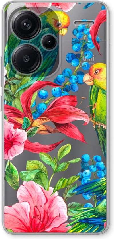 Case Company® - Hoesje geschikt voor Xiaomi Redmi Note 13 Pro plus hoesje - Papegaaien - Soft Cover Telefoonhoesje - Bescherming aan alle Kanten en Schermrand