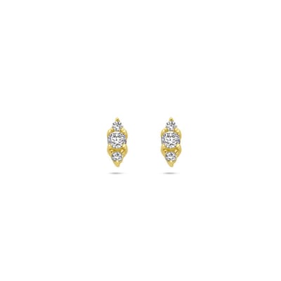 14K Geelgouden Oorknoppen Zirkonia 5 x 2 mm - 4032786