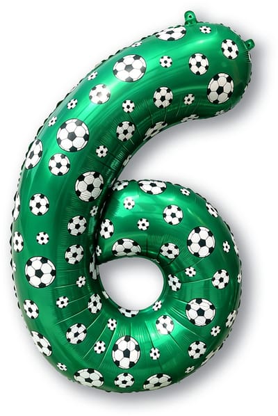 BTH – 6 Jaar Folieballon Voetbal – 86 cm – Groen-Zwart-Wit – Football Party Thema Versiering – Feest Decoratie