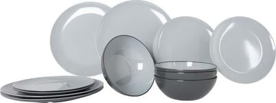 Gimex - Vivid Line - Servies - Grijs - 12-Delig