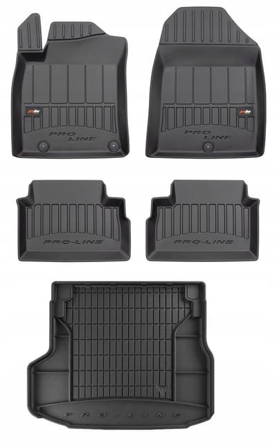 Frogum ProLine Luxe Voordeelset - Premium Automatenset + Kofferbakmat - Geschikt voor KIA Ceed III Sportswagon (Kombi) vanaf 2018 - Met Subwoofer - Zwart