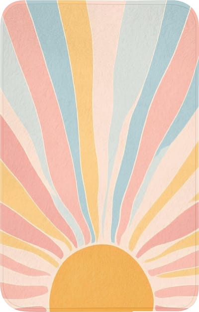 WC mat 50x80 cm - Antislip - Illustratie - Zon - Pastelkleuren - Toiletmat - Vloermat - Douchemat - Toilet tapijt - Toiletmatten