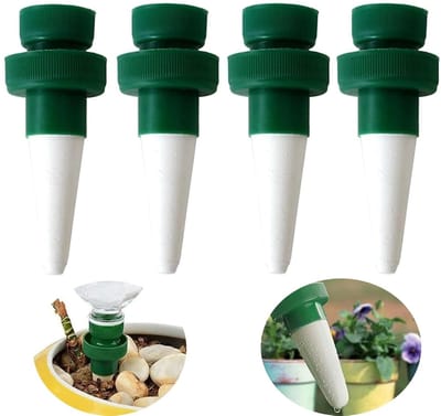 Zelfwaterende Spikes voor Planten, Automatisch Drip Systeem voor Binnen en Buiten, Ideaal voor Vakantie en Tuinonderhoud, 4 Stuks