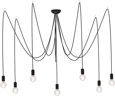 Licht-Erlebnisse - Spider - Hanglamp - E27 - van - Kunststof - in - Zwart