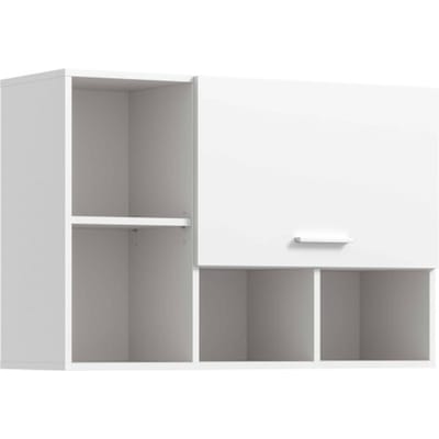 Hangkast Free wandkast voor badkamer, keuken of bijkeuken, compacte bovenkast - 95x64x34 cm Wit