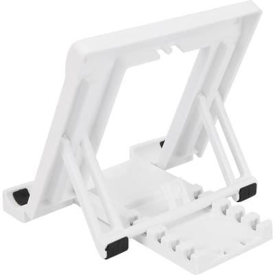 Kunststof Vijf Versnellingen Ondersteuning Hoogte Verstelbaar Draagbare Opbergruimte Mobiele Telefoon Standaard 7-11 Inch Tablet white
