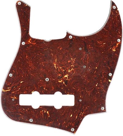 Fender 992022000 pickguard ‘62 Jazz Bass®, 11 screw holes, 4-ply, with truss rod notch, tortoise shell