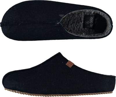 Apollo Heren Instap Pantoffel Vilt Denim Blauw Sloffen - Maat 45/46