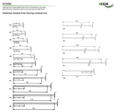 Platte PVC Lijsten 3mm Dikte - Zelfklevende Kunststof Strips voor Raam- en Bouwgebruik