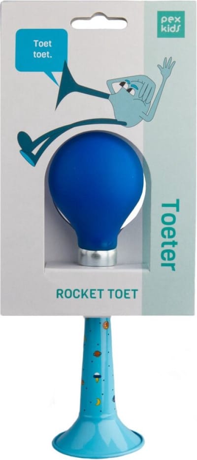Fietstoeter recht PexKids Rocket - Blauw met Blauwe bol