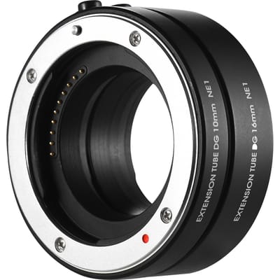FOTGA NE19(UN F) Jeu d'anneaux de Tube d'extension Macro 10-16, 10mm + 16mm, mise au point automatique, ouverture réglable noir