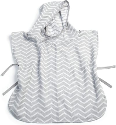 KipKep Blenker Poncho badcape | hydrofiel katoen | maat M (3 – 5 jaar) | Silver Grey