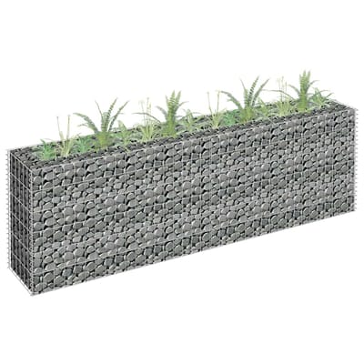 vidaXL - Gabion - plantenbak - verhoogd - 180x30x60 - cm - gegalvaniseerd - staal