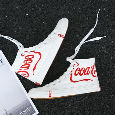 Lente en Zomer Geborduurde Herenschoenen High-Top Canvas Schoenen Mannelijke Studenten Koreaanse Versie van de Retro All-Match Hong Kong Stijl Sneakers 43 black