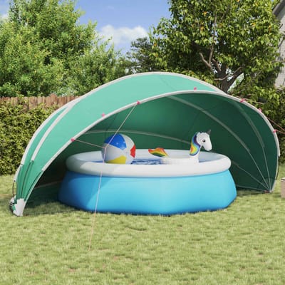 vidaXL - Zwembadkoepel - 500 - x - 500 - x - 236 - cm - 185T - polyester - met - PU-coating
