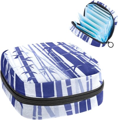 Menstruatiezakjes - Tampon zakjes - Hygiënisch opbergen - Dubbele vakken - 17x17x12 cm - Veelkleurig