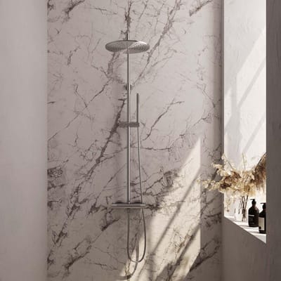 Brauer Brushed Carving Opbouw Thermostatische Regendoucheset - Hoofddouche 30 cm - Staafhanddouche - Doucheslang - Rvs Geborsteld Pvd