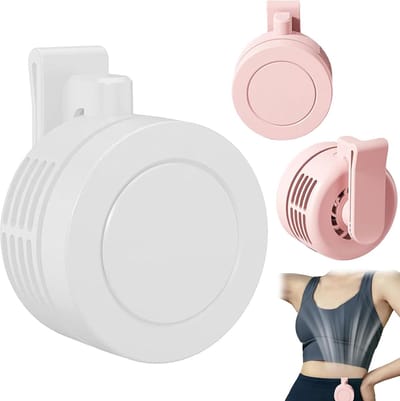 Clips ons fans, 360 graden clip-on koeler, mini-tailleclipventilator en oplaadbare clip-on handen, gratis ventilatoren met 3 snelheden, draagbare ventilator met lichtkoeling (wit)