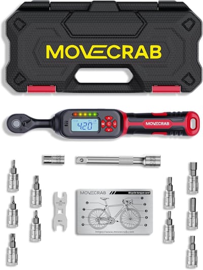 Digitale Momentsleutel - Fiets Gereedschap Set - Precisie Werk - 1/4 Inch Aandrijving - 15 Delig - Rood
