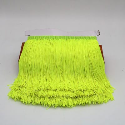 Veer 10 Yards 15cm Lang Kwastje Franje Rand Kantlint Kwastjes Voor Gordijnen Jurken Franjes Voor Naaien Afwerkingen Accessoires Ambachten 5 yards fluorescerende gele kleur