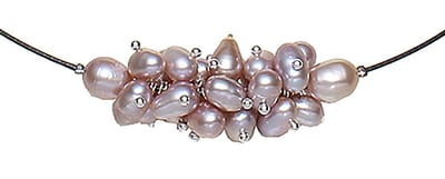 Zoetwater parelketting Pink Oval Ball - echte parels - roze - korte ketting - magneetslot - luxe sieraden zakje - parelketting dames