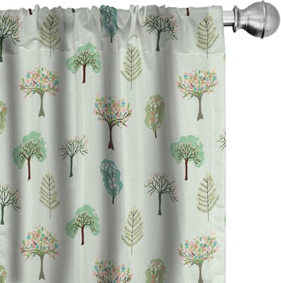 ABAKUHAUS Bosgordijnen – 2-delige set 75x245 cm – microvezel – pastelgroen