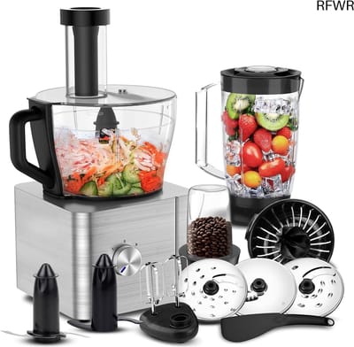 RFWR® Multifunctionele Keukenmachine 1100W met 3,2L Mengkom en 1,5L Blender - Ideaal voor Koken en Bakken