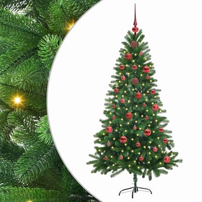 vidaXL - Kerstboom - met - 150 - LED - met - standaard - Groen - 150 - cm - PE