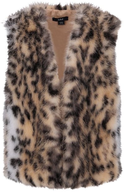 NoBell winter gilet meisjes - bruin - Kath - animal fur