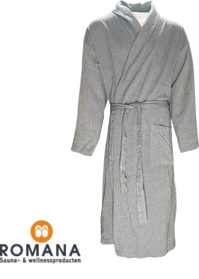 Romana Products Telly Gelin - Badjas Unisex - Kamerjas - Ochtendjas - Antraciet - Maat S/M - Katoen - Sauna Wellness