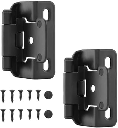 WiseGoods Premium Kastscharnieren Set Van 2 - Opbouw Meubelscharnieren Met Schroeven - Voor Keukenkast & Kastdeuren - Zwart