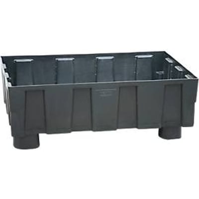 EURO opvangbak 250/2 CEMO, polyethyleen, met 4 poten, met goedkeuring, B 1205 x D 805 x H 430 mm, zonder rooster