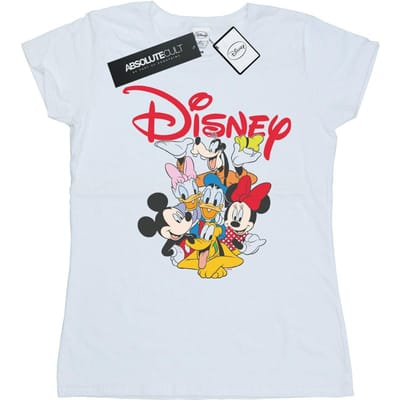 Disney Dames/Dames Mickey Mouse Crew Katoenen T-Shirt (Wit)