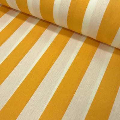 Acryl Luifelstof - Buitenstof Zeil - Terras Overkapping - Teflon Coating Waterafstotend - 320cm Breedte - 5cm Strepen Geel