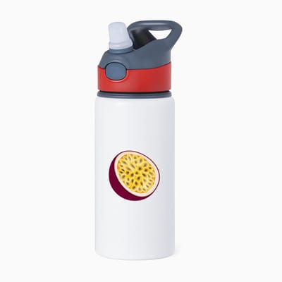 Hacebo® - passievrucht waterfles met rietje rood - Fruitschaal - Fruit liefhebbers - Zuidvrucht - gezond eten - water fles - 650ML