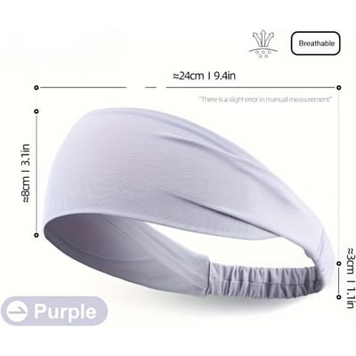 [Bandeau anti-transpiration] Lot de 1 Bandeau de sport anti-dérapant anti-transpiration | Bandeau élastique respirant anti-humidité pour la course, le yoga, le cyclisme violet