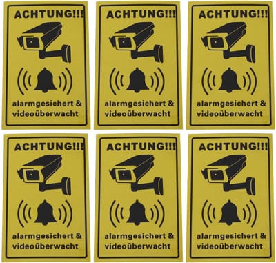 Dailygoods- Reflecterende Stickers Geel - 6 Stuks - 15x10 cm - Waterdicht PVC - Antidiefstal - Sterke Lijm - Opvallend Ontwerp - Waarschuwingsstickers