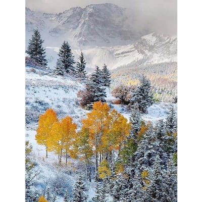 Diamant peinture pleine mosaïque bricolage diamant broderie paysage cascade montagne décor à la maison cadeau 20X30CM gray