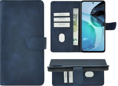 MoDo hoesje Geschikt voor Motorola Moto G53 - Kunstleer Book Case - Blauw
