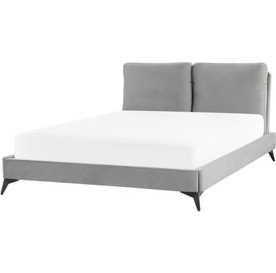 MELLE - Tweepersoonsbed - Grijs - 140 x 200 cm - Fluweel