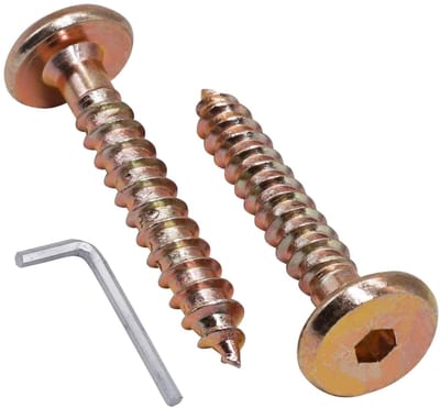 Houtverbinding Schroeven 6,5 x 40 mm - Geel Gegalvaniseerd - Platkop - Voor Sterke Verbindingen - ShopVlot
