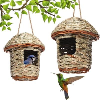 Hangend Vogelhuisje voor Kleine Vogels - Set van 2 - Tuin Decoratie voor Buiten - Vogelhuisje voor Tuin en Balkon