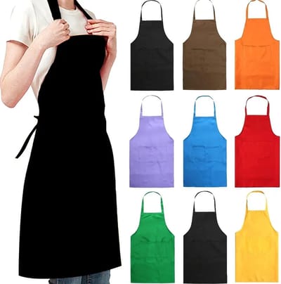 WiseGoods Premium Keukenschort Dames & Heren - Keuken Schort - Cadeau - Kookschort - Kleding Koken - Hobby Accessoires - Zwart